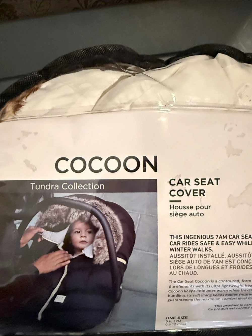 7 A.M. Enfant Cocoon Tundra Collection Car Seat Cover - Beige Fur